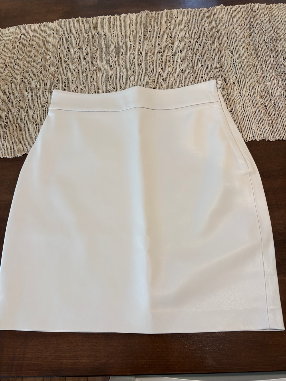 Susana Monaco White Faux-Leather Mini Skirt